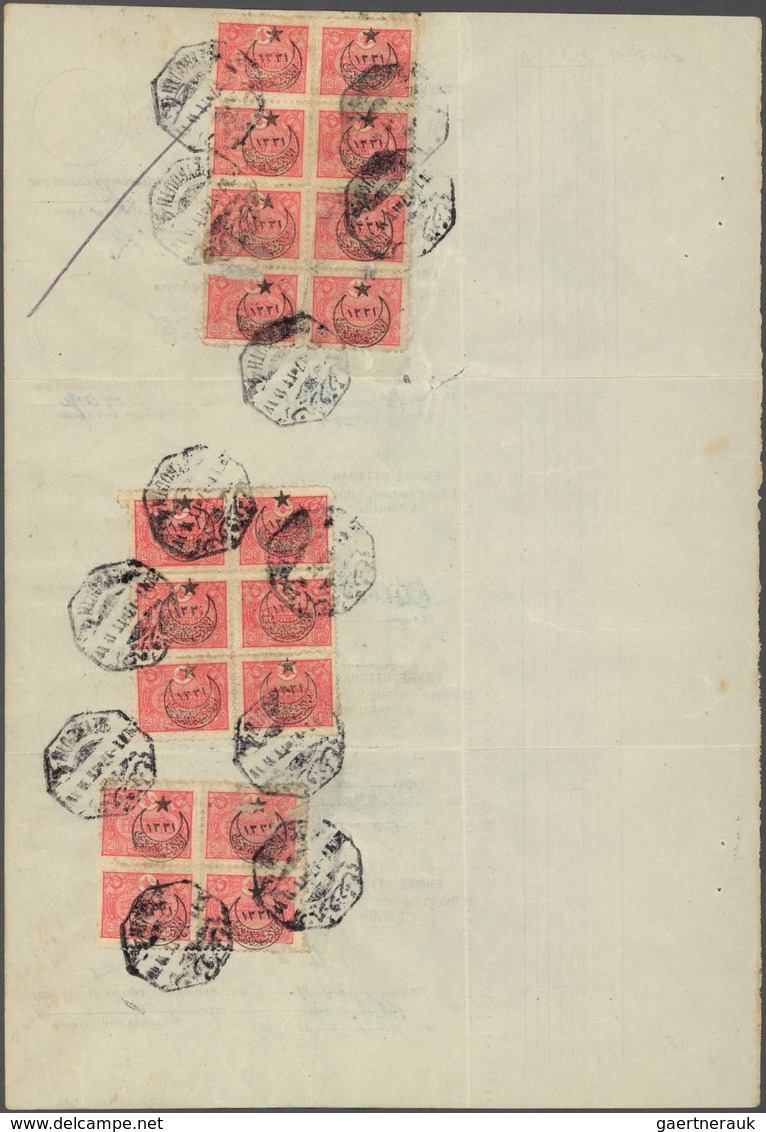 09340 Libanon: 1917 BEIRUT (BEYROUTH): Sheet Of Five Receipts For 'Ottoman Empire' Telegrams Used In Beiru - Liban