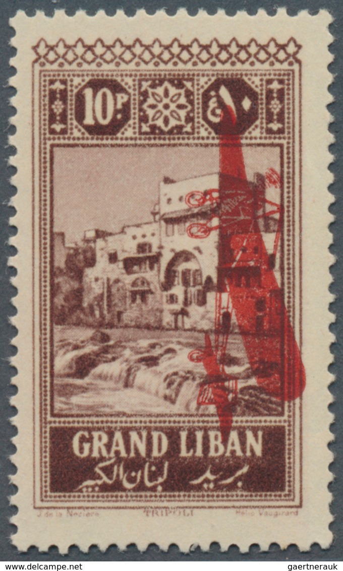 09354 Libanon: 1926, Airmails, 10pi. Violet Brown, Inverted Overprint, Unmounted Mint. Maury PA 20, Very S - Libanon