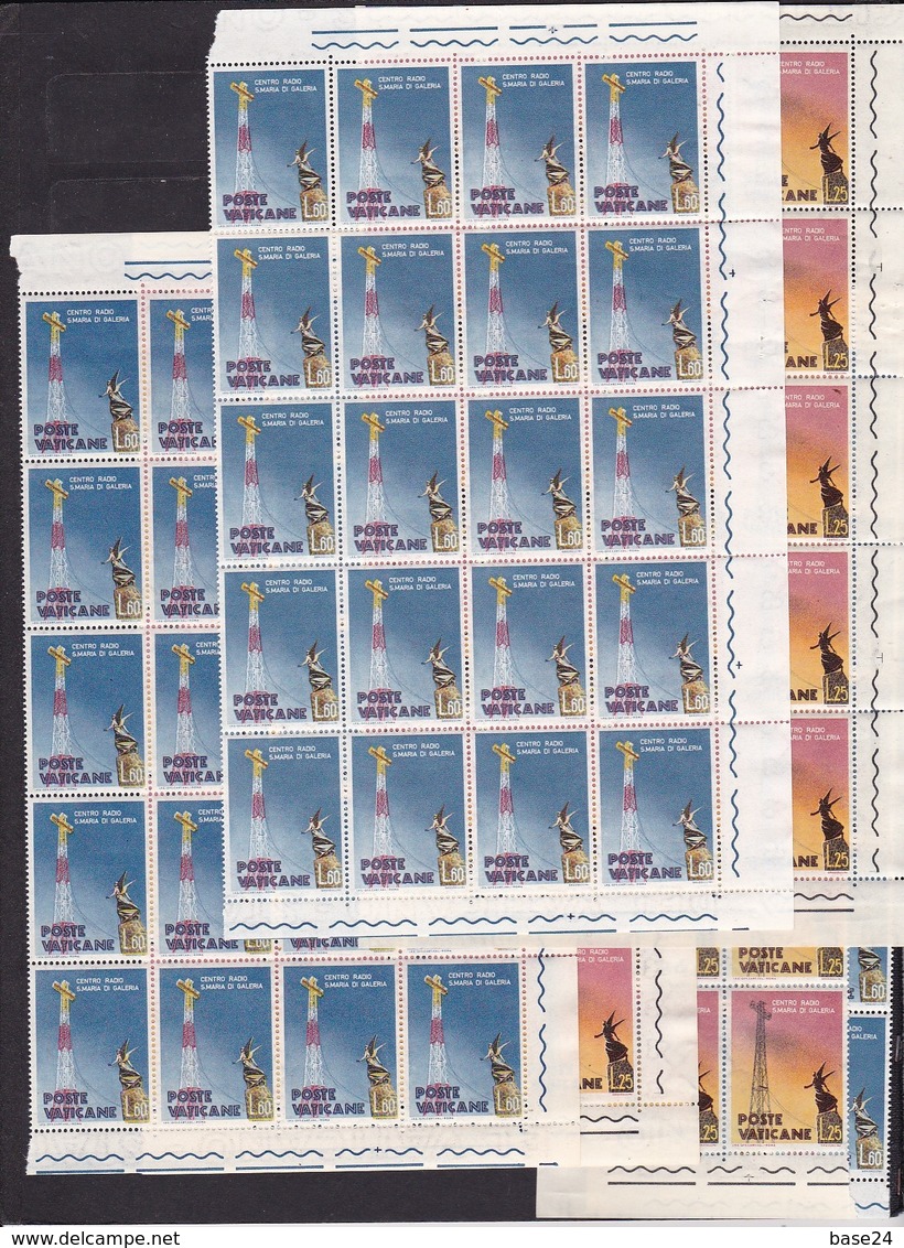 1959 Vaticano Vatican  RADIO 50 Serie Di 2v. Bl.di 20+20+10 MNH** - Nuevos