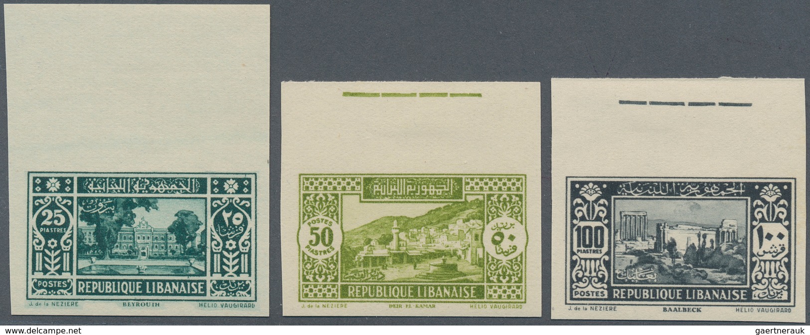 09388 Libanon: 1930/1935, Definitives "Views Of Lebanon", 0.10pi. To 100pi. Complete Set Of 21 Values IMPE - Liban