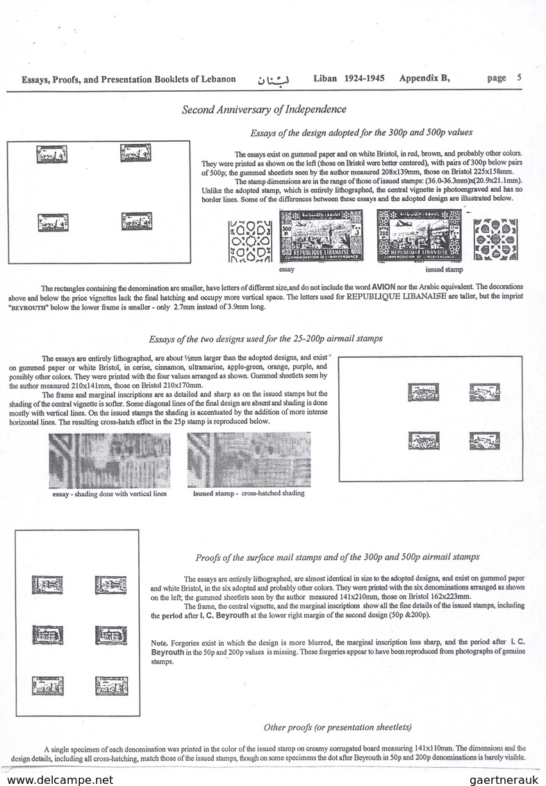 09452 Libanon: 1943, 2nd Anniversary Of Independence, Combined Proof Sheet In Yellow-brown On Bristol, Sho - Liban