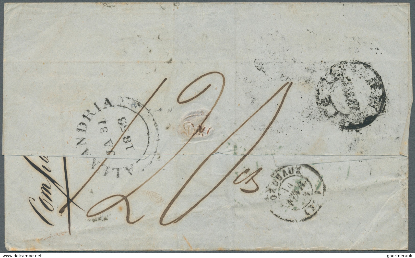 09579 Niederländisch-Indien: 1852, Folded Letter Cover From Samarang, Dated 23.12.1852, With Oval Handstam - Indes Néerlandaises