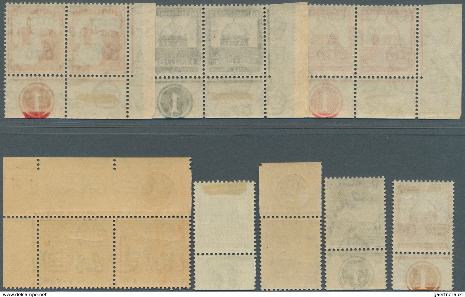 09604 Palästina: 1927/1942, Pictorial Definitives Small Group With Mostly Different Stamps Incl. 4 Singles - Palästina