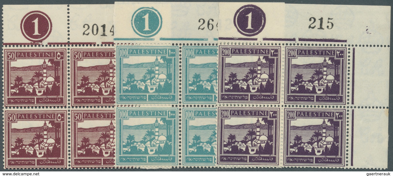 09604 Palästina: 1927/1942, Pictorial Definitives Small Group With Mostly Different Stamps Incl. 4 Singles - Palästina