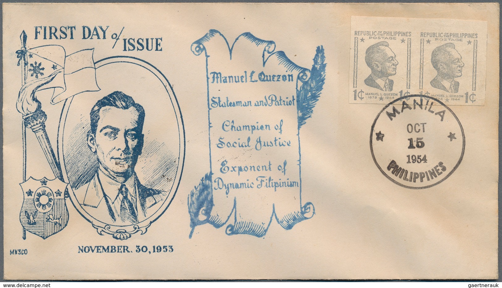 09628 Philippinen: 1946/1954: Manuel Quezon Issue, Mint Imperforated Block Of 6 In Grey, And Imperforated - Philippines