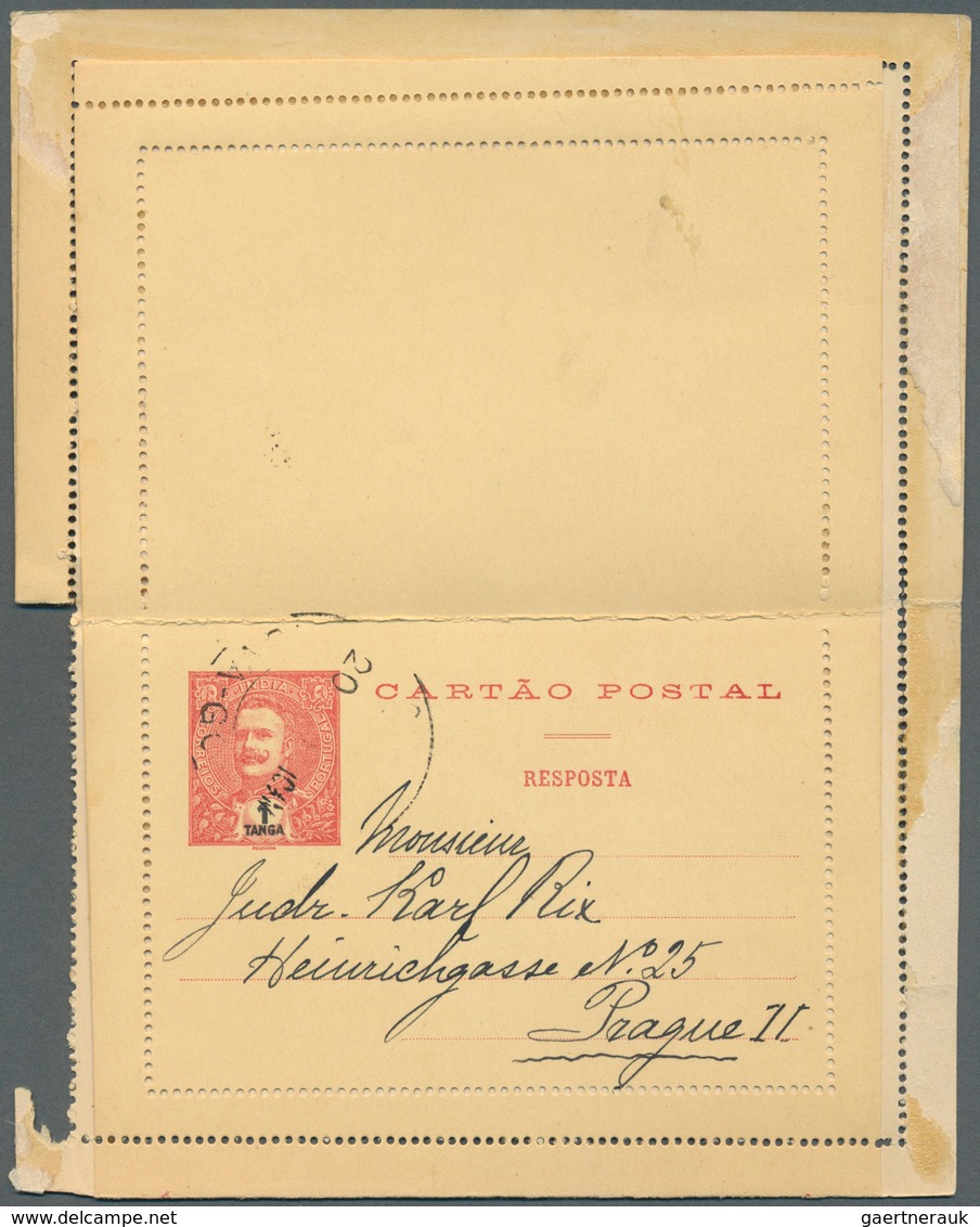 09640 Portugiesisch-Indien: 1912/13, Two Letter Cards With Paid Reply Registered To Prague/Bohemia: 6 Rs. - India Portoghese