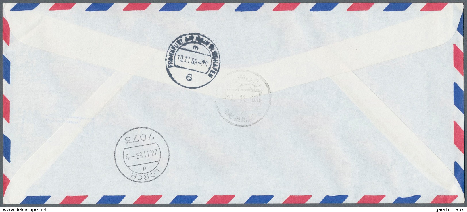 09651 Ras Al Khaima: 1969, Space Research, Four Registered Airmail Covers To USA/Germany With Arrival Mark - Ras Al-Khaimah