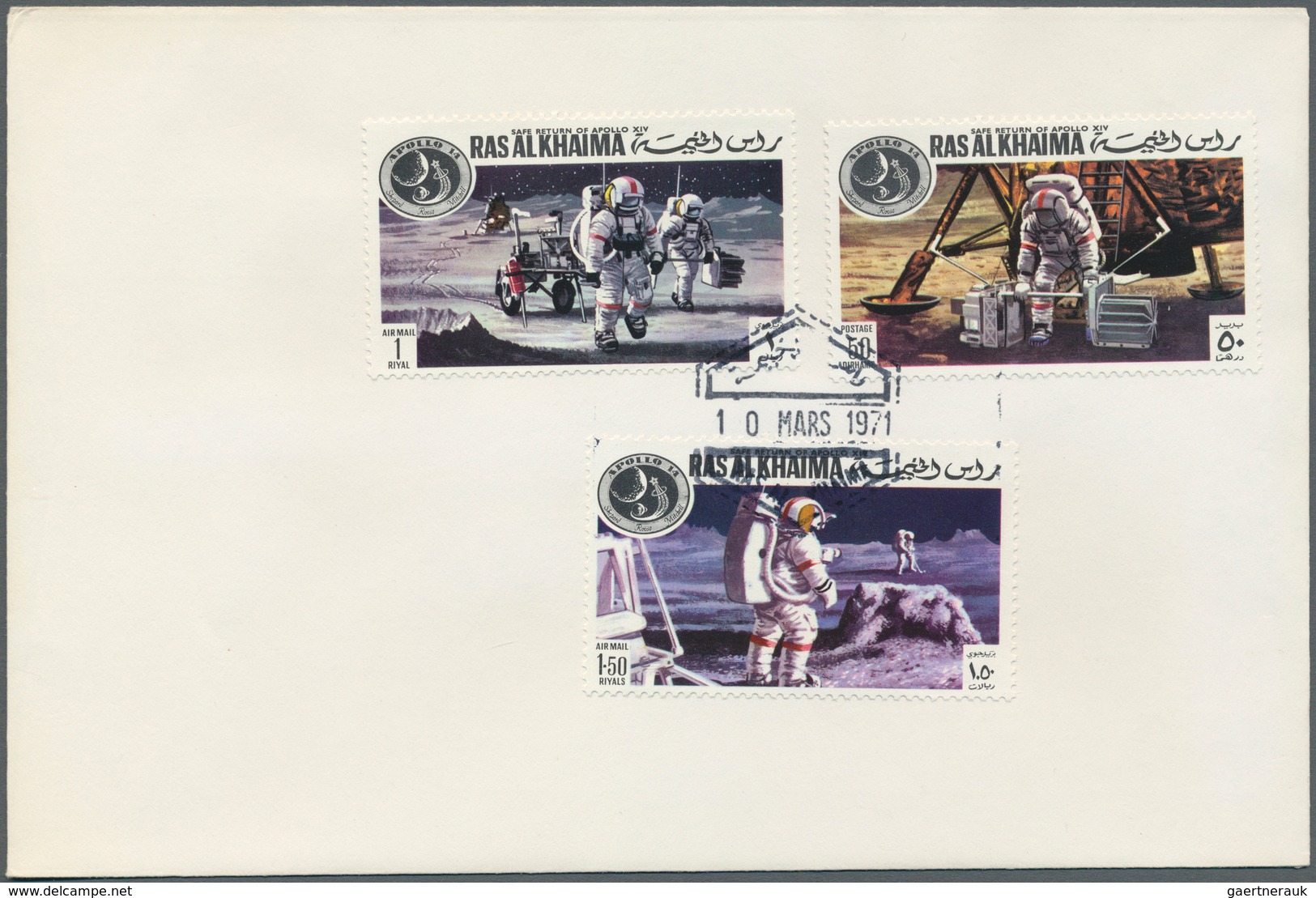 09656 Ras al Khaima: 1971, Apollo 14 Safe Return, complete set perf./imperf., two complete sets of de luxe