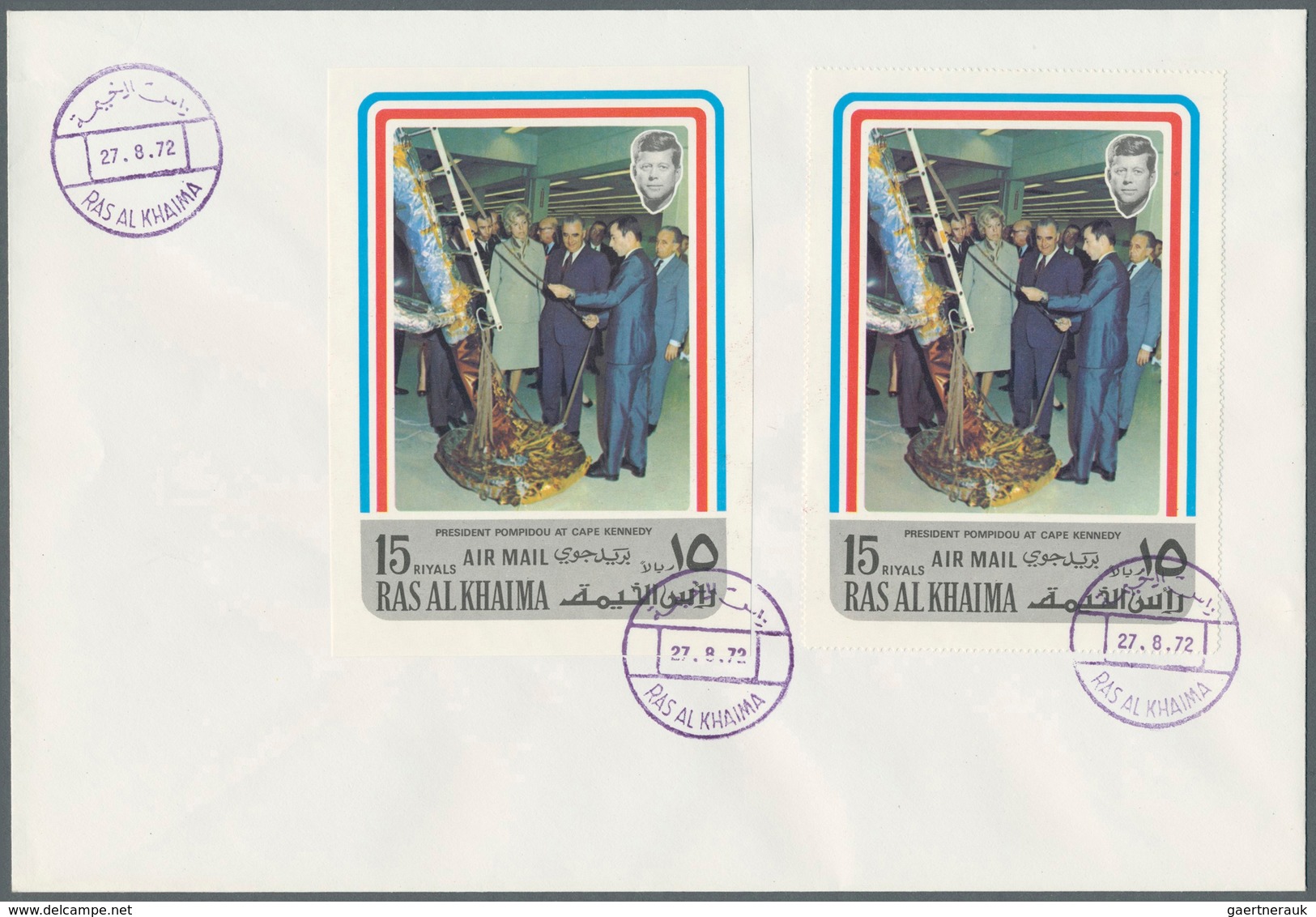 09660 Ras Al Khaima: 1972, President Pompidou At Cape Kennedy, Perf. And Imperf. Issue, Complete Sets Of T - Ras Al-Khaimah