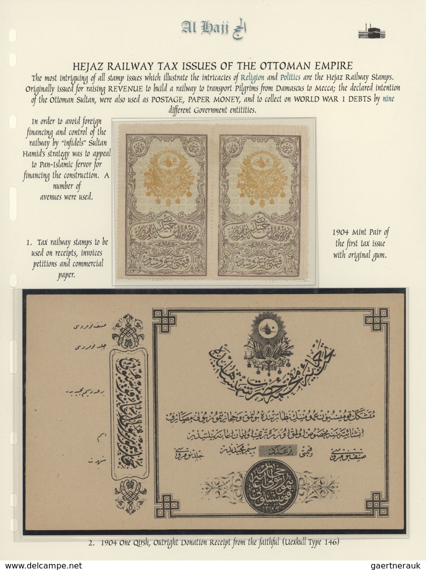 09711 Saudi-Arabien: 1904, Album Page With Mint Pair Hejaz Railway Revenues 1 Ghr. And Donation Receipt Ue - Arabie Saoudite