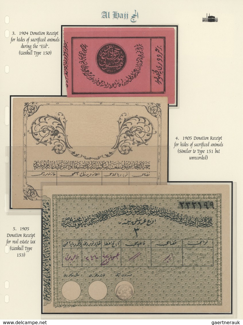 09712 Saudi-Arabien: 1904-05, Three Turkish Donation Receipts Uexkull Types 150 And 153, One Unrecorded, V - Arabie Saoudite