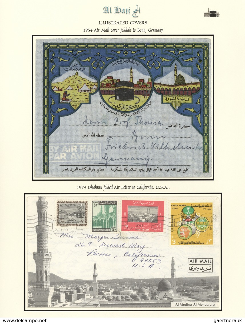 09738 Saudi-Arabien: 1954-74, Two Pilgrim Envelopes "AL-HAJJ" With Decorative Imprints Holy Kaaba Postally - Arabie Saoudite