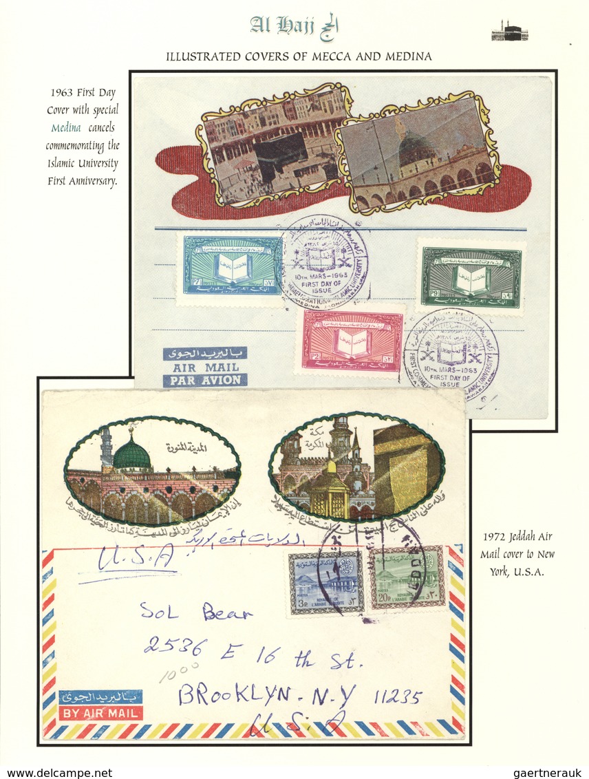 09742 Saudi-Arabien: 1963-72, Two Pilgrim Envelopes "AL-HAJJ" With Decorative Imprints Holy Kaaba, One Pos - Arabie Saoudite