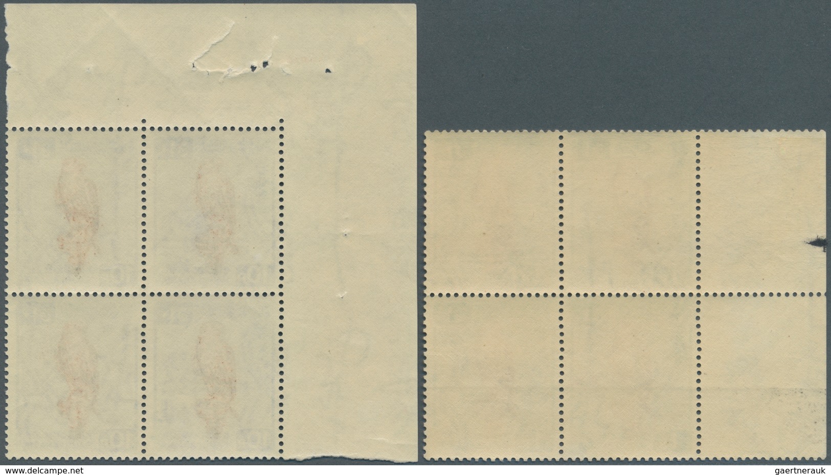 09748 Saudi-Arabien: 1968 'Saker Falcon' 1p. Left Hand Marginal Block Of Four And 10p. Top Left Corner Blo - Saudi-Arabien