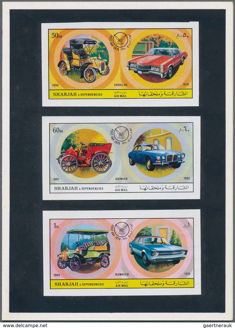 09767 Schardscha / Sharjah: 1971, European And American CARS (oldtimers And Modern Cars) Nine Different Im - Sharjah