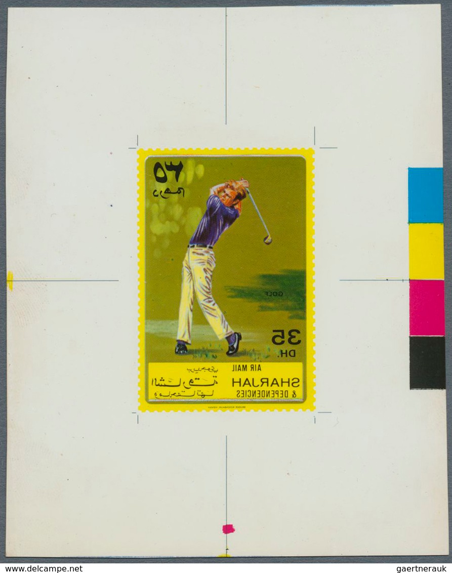 09770 Schardscha / Sharjah: 1971, Sports (golf, basketball, tennis, table tennis and cricket) complete set