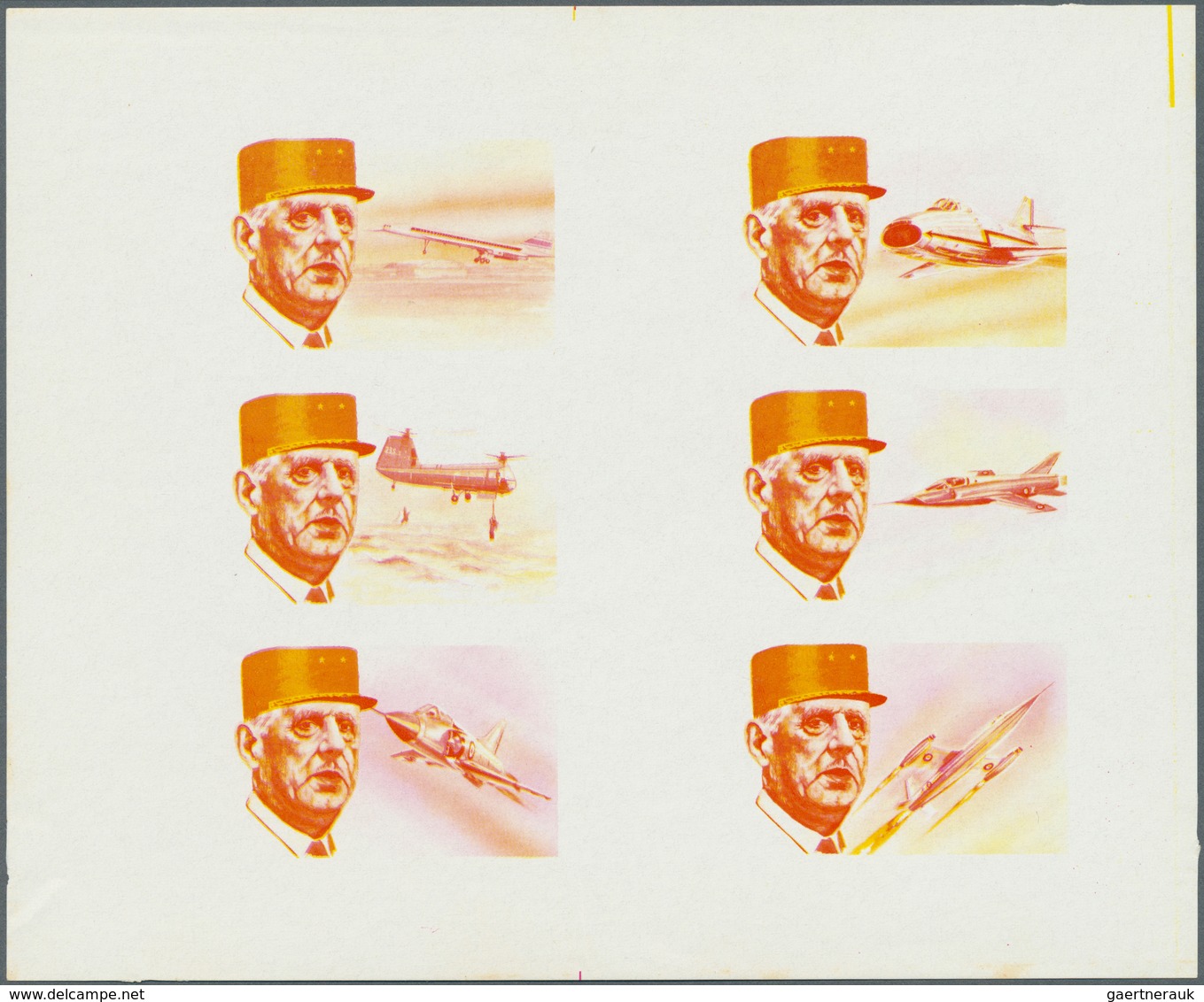 09781 Schardscha / Sharjah: 1972, Charles De GAULLE With Different Aeroplanes Complete Sets Of Six Imperfo - Schardscha