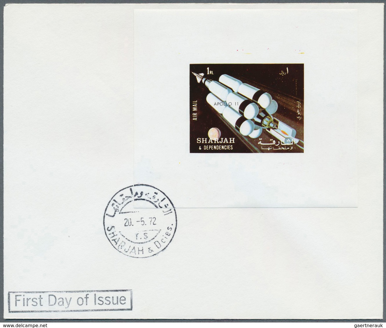 09790 Schardscha / Sharjah: 1972, Apollo 11, Complete Set, Five De Luxe Sheets On Three F.d.c. 20.5.72 - Schardscha