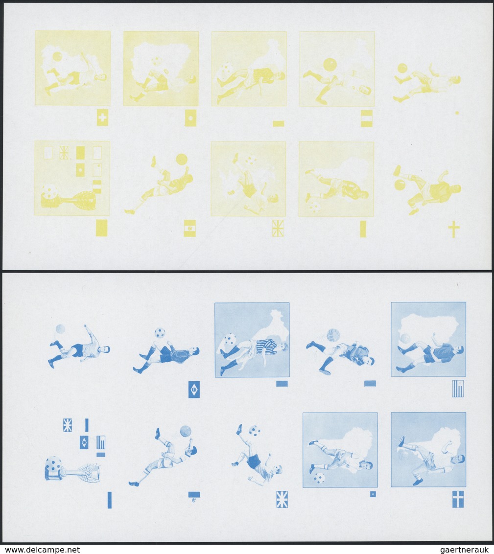 09808 Schardscha / Sharjah: 1972, Jules Rimet Cup, Group Of Eight Imperforate Stage Proof Sheets (with Ten - Schardscha