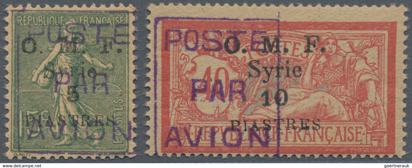 09835 Syrien: 1920, Airmails, 5pi. On 15c. Semeuse And 10pi. On 40c. Merson, Fresh Colours, Well Perforate - Syrien