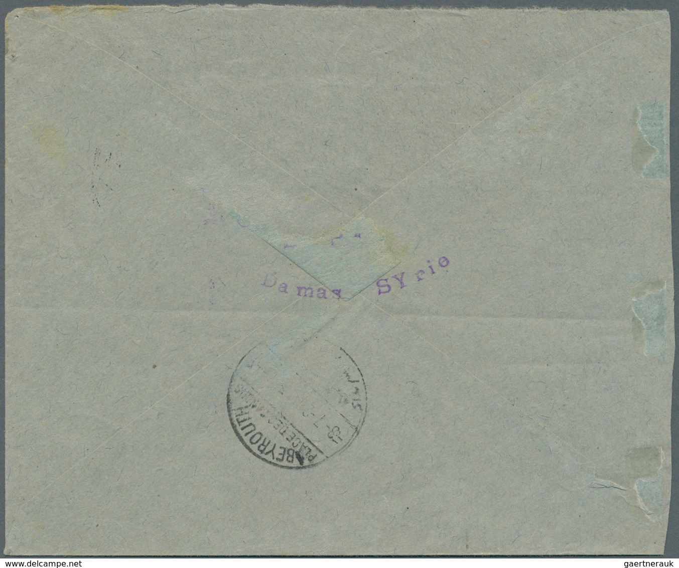 09852 Syrien: 1926, Flight Cover "ARNOUS - DAMASCUS - BEIRUT", Dated 2/July 1926, Franked With Air Mail Se - Syrie
