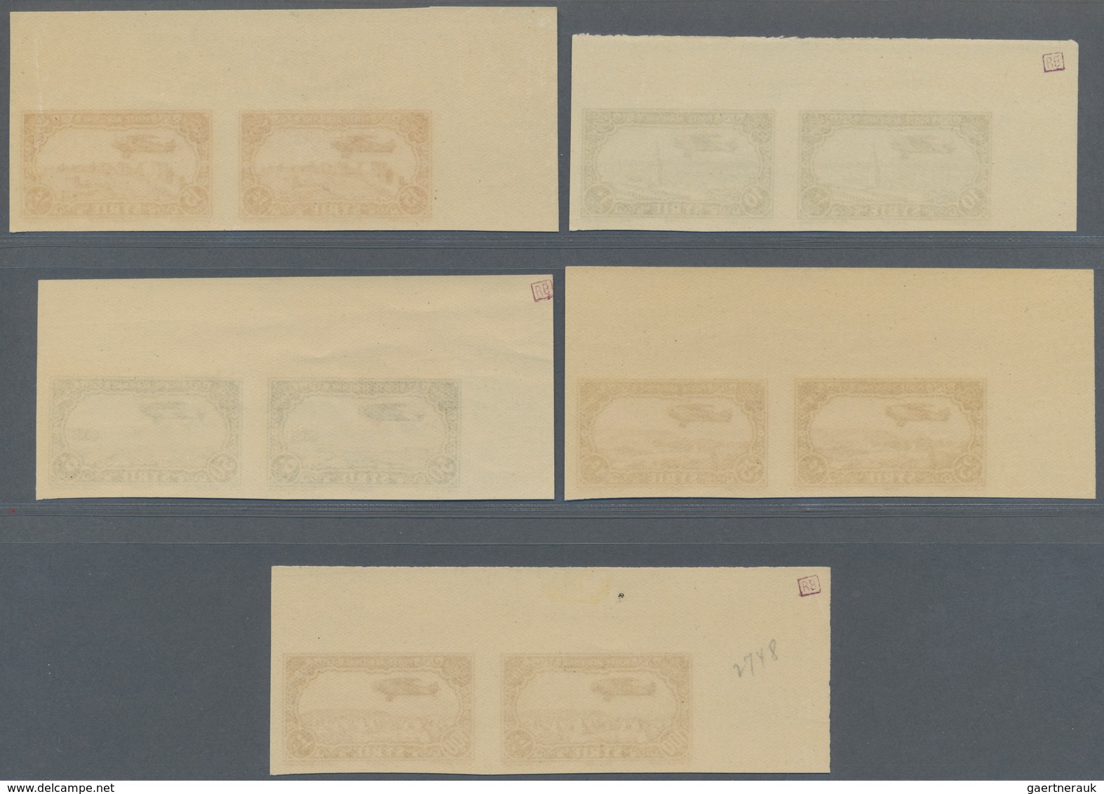 09861 Syrien: 1931/1933, Airmails, 0.50pi. To 100pi., Complete Set Of Eleven Values, IMPERFORATE Marginal - Syrien