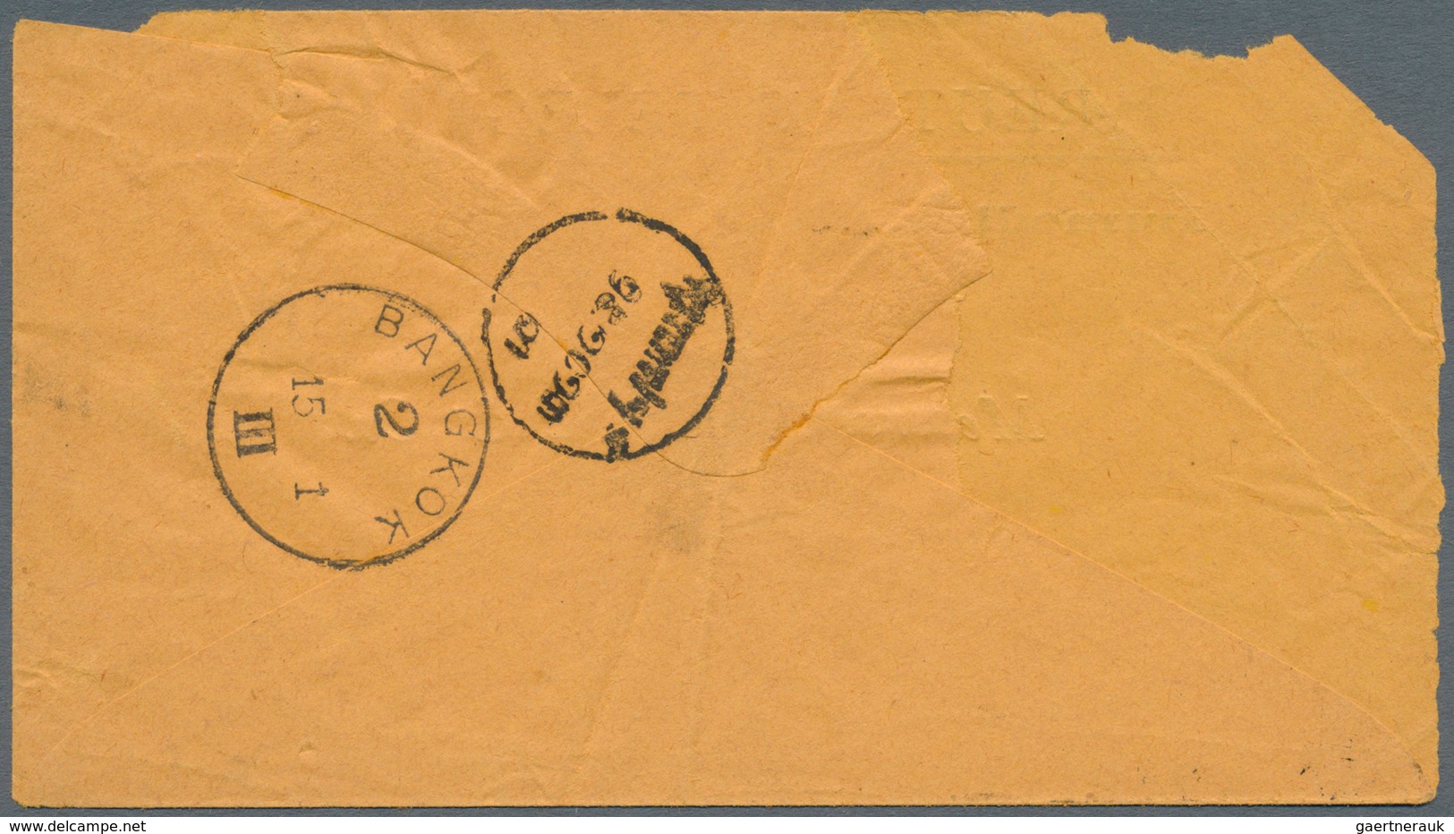 09937 Thailand: 1894, 1 Att./64 Att. Tied "BANGKOK1 15 1 95" To Envelope "REUTER'S TELEGRAM", Backstamps " - Thailand