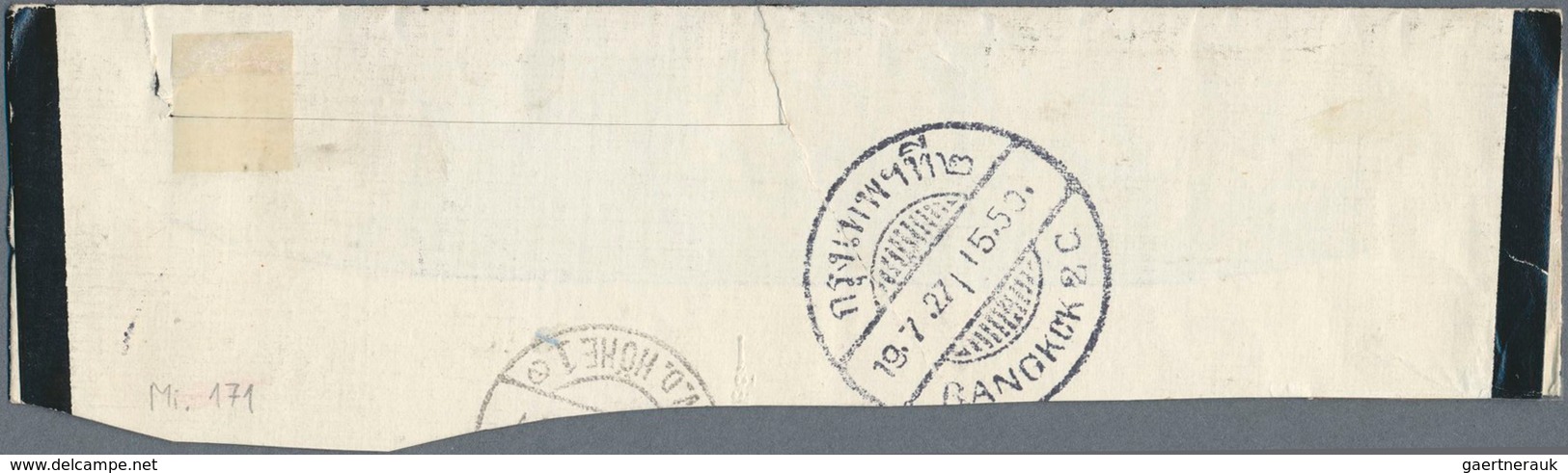 09956 Thailand: 1925-27 Two 'On Post & Telegraph Service' Official Mourning Envelopes From Bangkok To Bern - Thailand