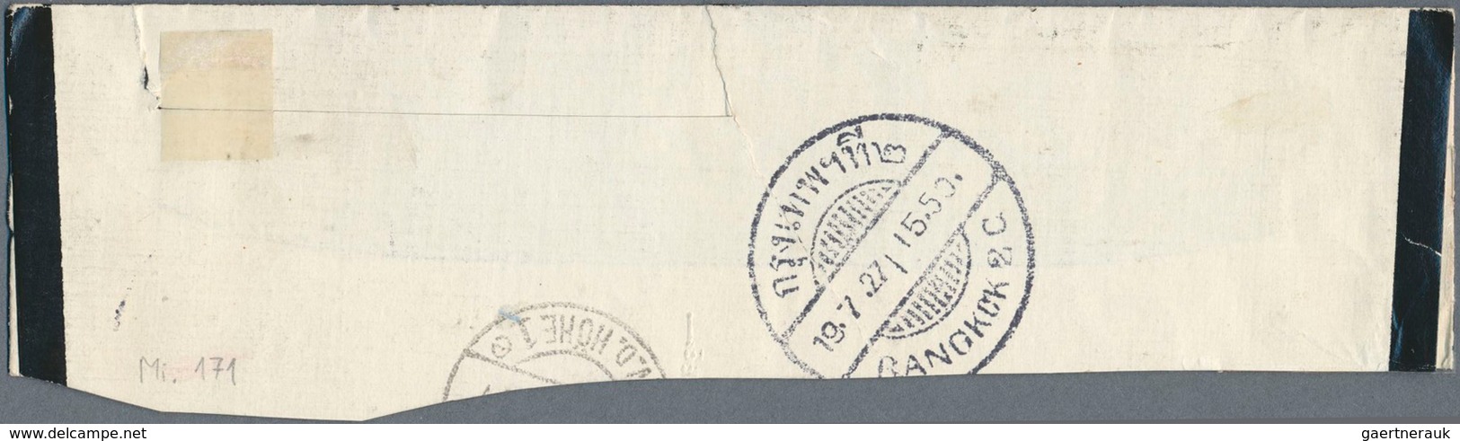 09956 Thailand: 1925-27 Two 'On Post & Telegraph Service' Official Mourning Envelopes From Bangkok To Bern - Thaïlande