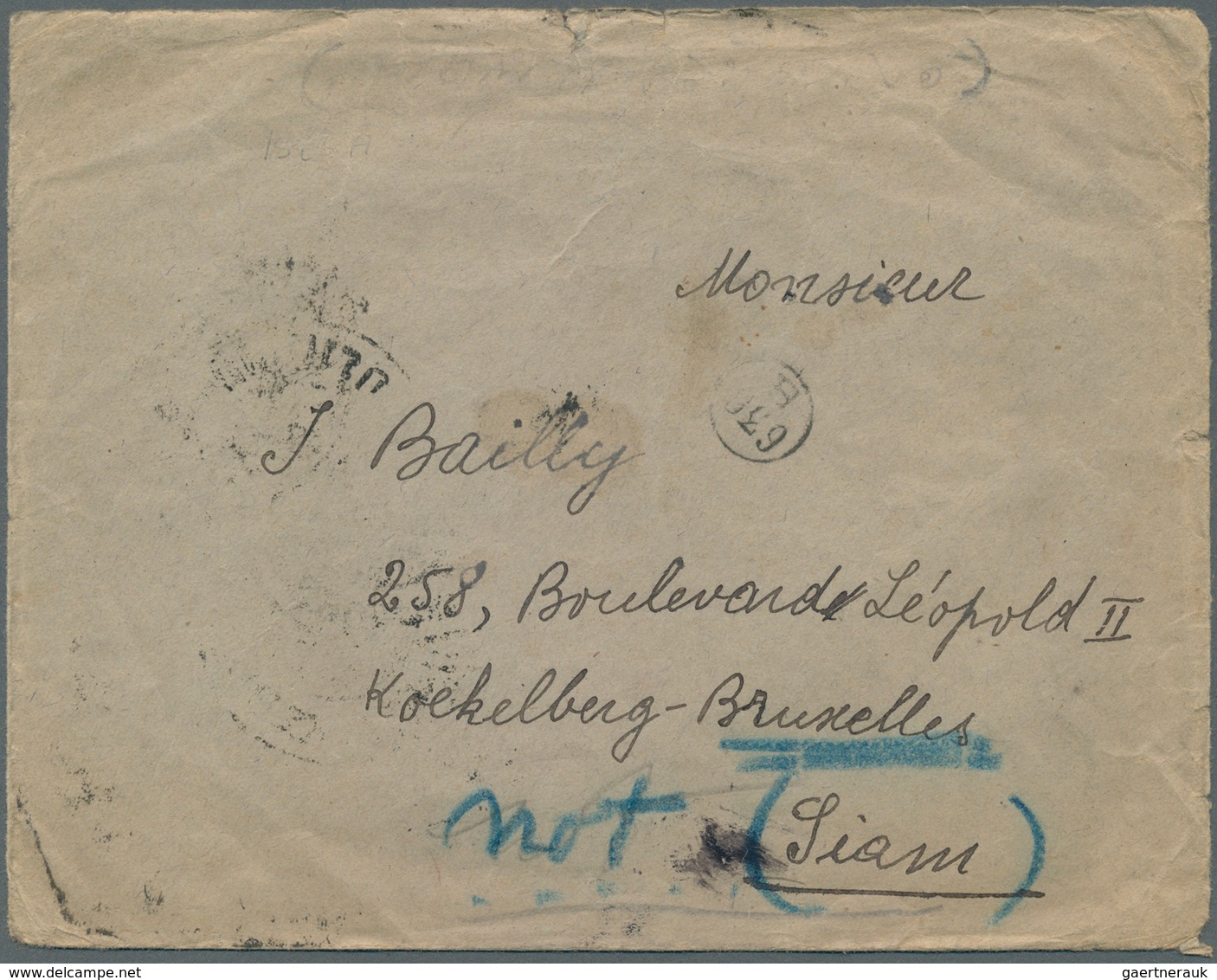 09957 Thailand: 1925/1958 MISSENT And REDIRECTED MAIL: Three Uncommon And Curious Covers From And To Siam, - Thailand