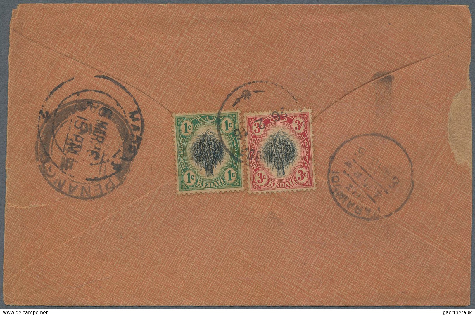 09998 Thailand - Stempel: 1916, KUALA MUDA, 26.2.16, Single Circle Dater On Cover Franked With Kedah 1 C B - Thailand