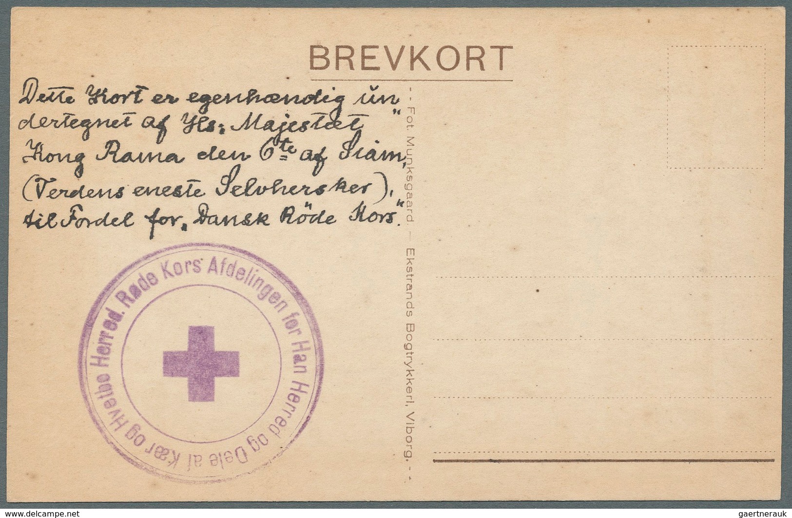 10019 Thailand - Besonderheiten: 1914/18, Two Red Cross Cards With Original Signatures Of KING RAMA VI And - Thailand