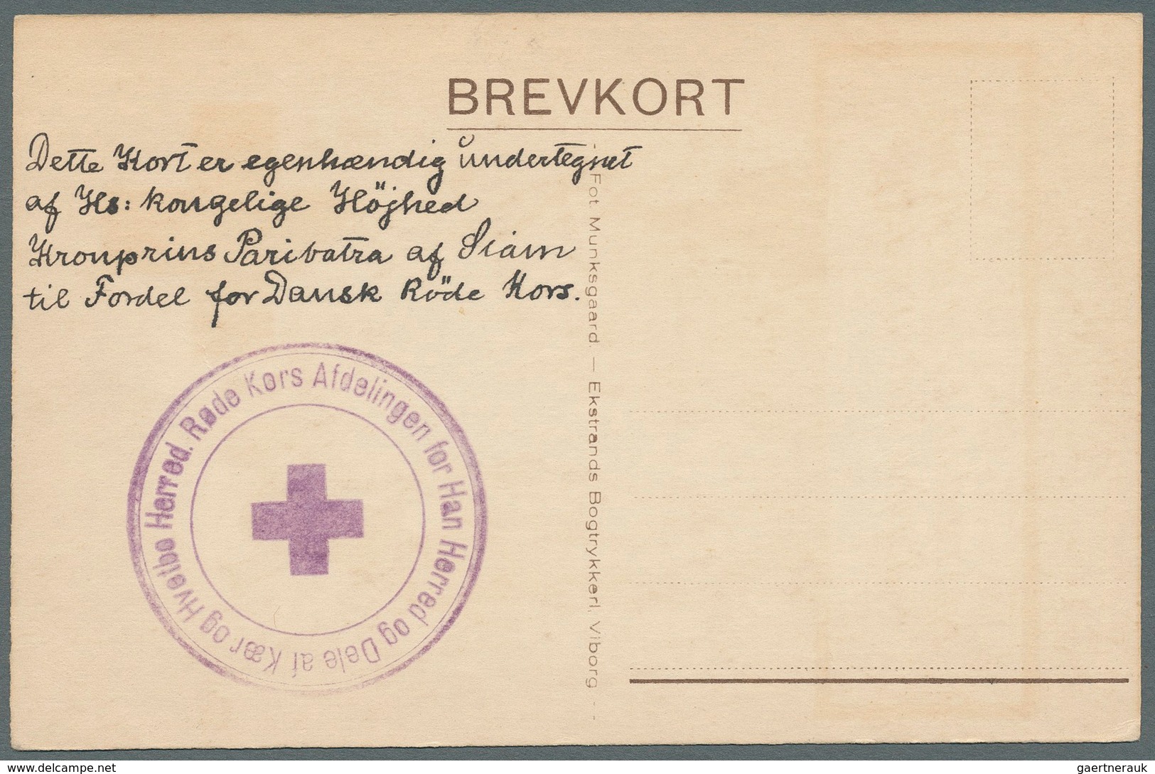 10019 Thailand - Besonderheiten: 1914/18, Two Red Cross Cards With Original Signatures Of KING RAMA VI And - Thaïlande