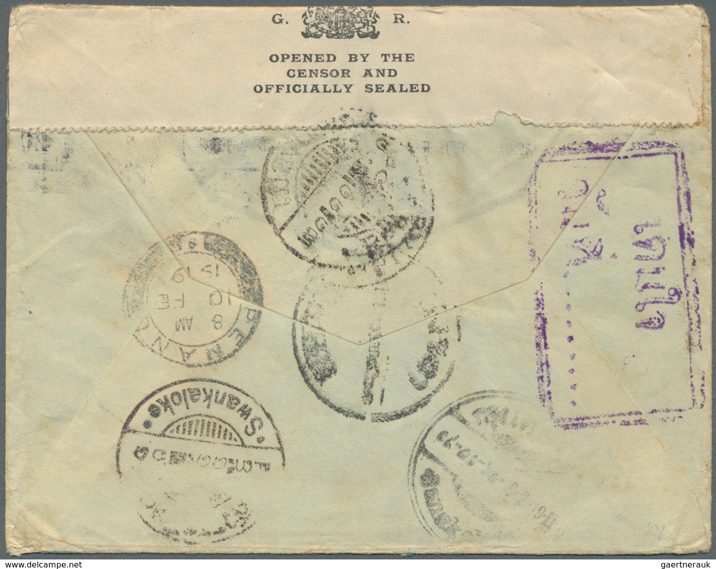 10020 Thailand - Besonderheiten: 1918, Incoming Mail, Denmark: 20 Oe. Tied "KJOBENHAVN 12.12.18" To Cover - Thaïlande