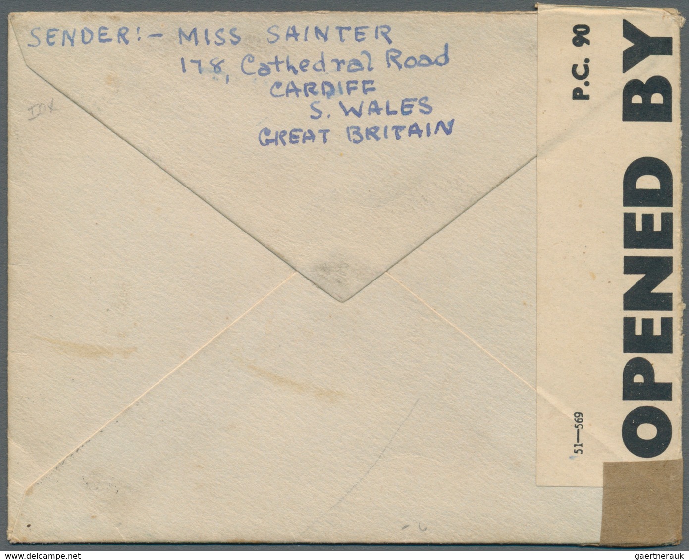 10023 Thailand - Besonderheiten: 1942. Prisoner Of War Mail Envelope Written From Cardiff With 'Opened By - Thailand