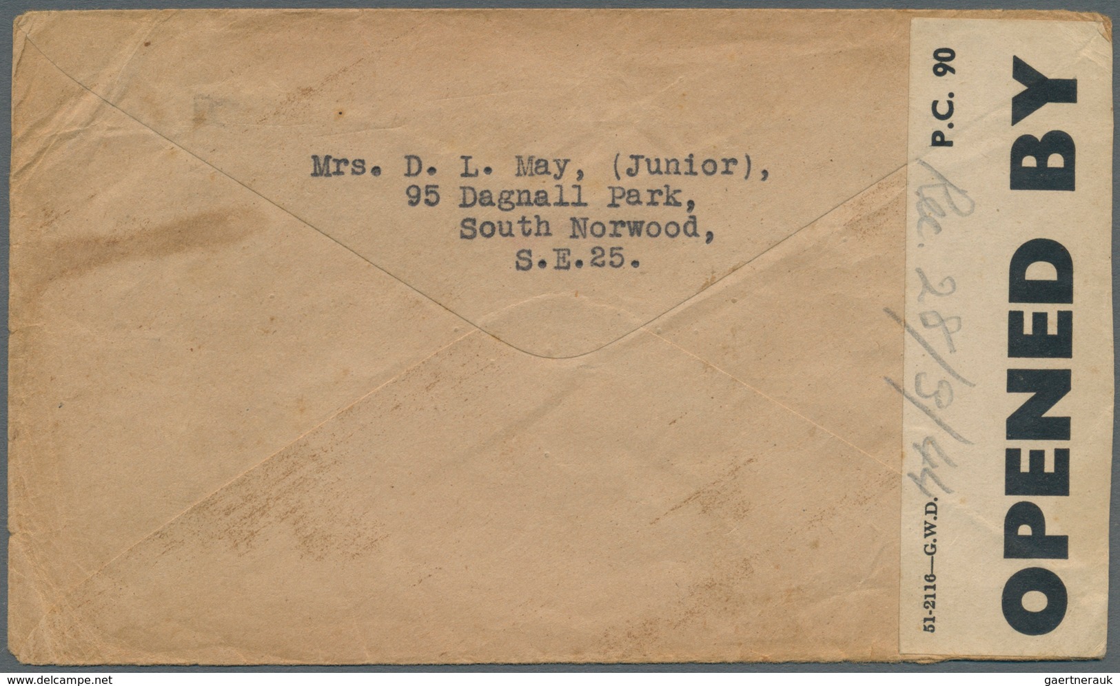 10024 Thailand - Besonderheiten: 1942. Prisoner Of War Envelope Written From London With Censor Label Addr - Thaïlande