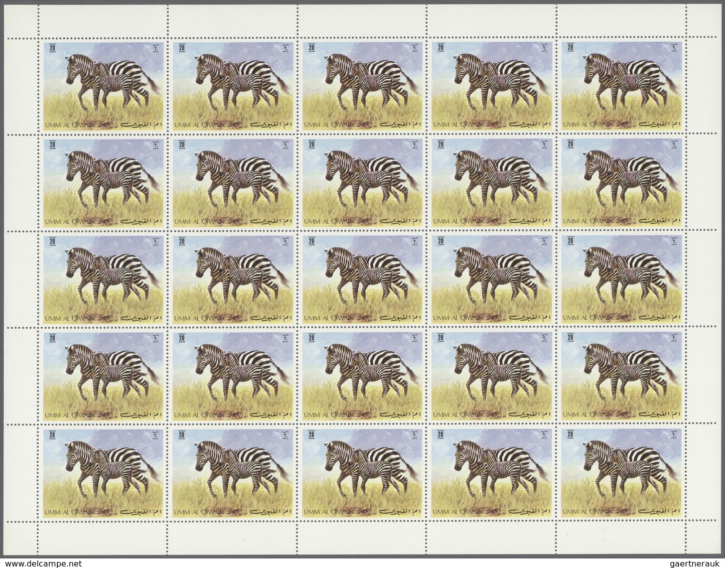 10049 Umm Al Qaiwain: 1971, Wild Animals, 10dh. To 5r., Complete Set Of Five Values Perf./imperf., Sheets - Umm Al-Qiwain