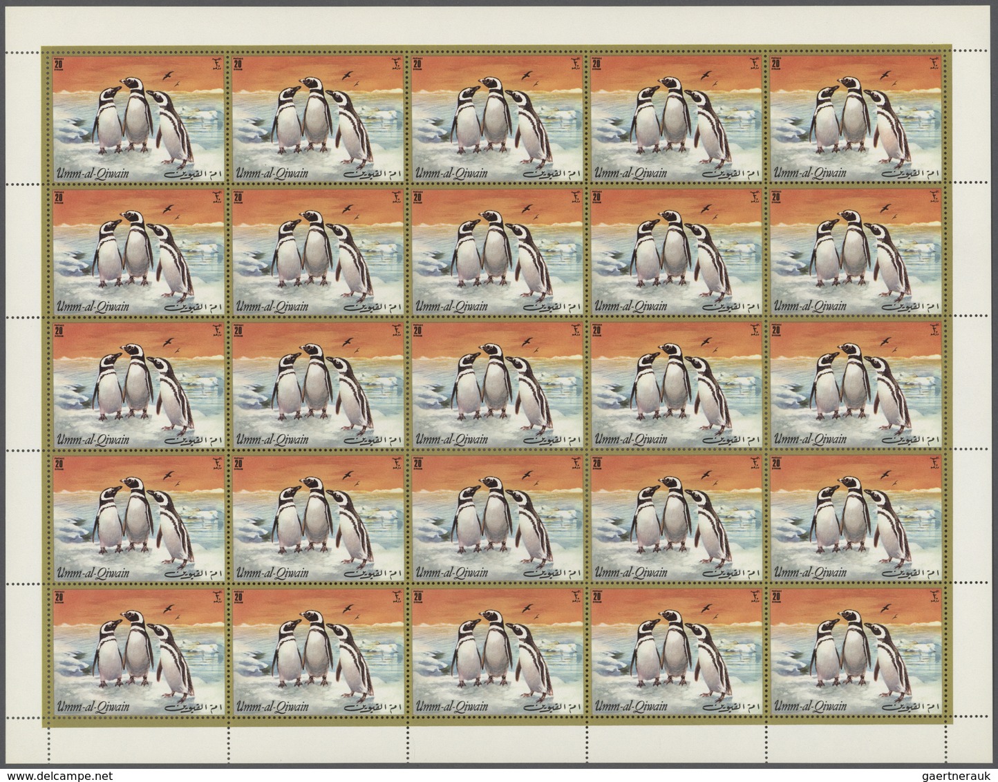 10050 Umm al Qaiwain: 1971, Penguins (Antarctic), 5dh. to 4r., complete set of six values perf./imperf., s