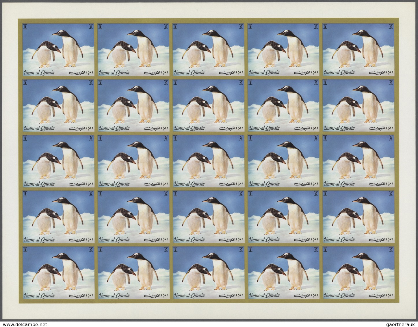 10050 Umm al Qaiwain: 1971, Penguins (Antarctic), 5dh. to 4r., complete set of six values perf./imperf., s