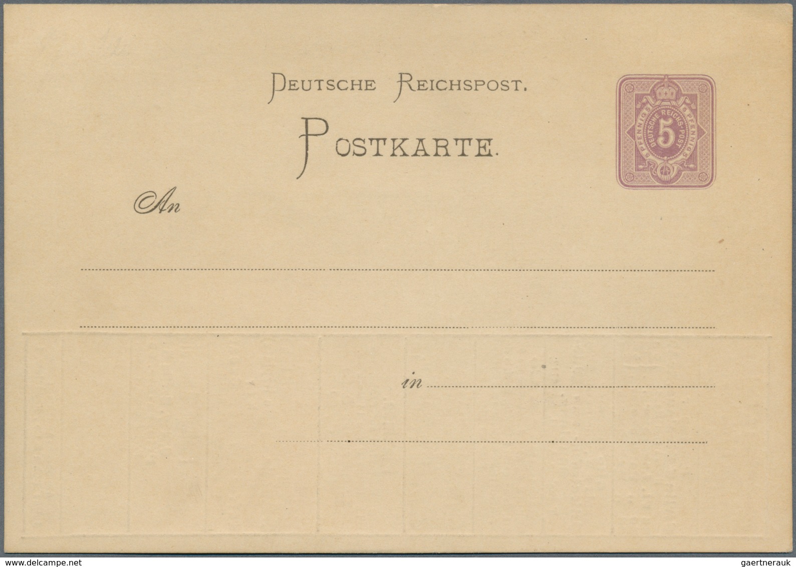 10127A Thematik: Anzeigenganzsachen / Advertising Postal Stationery: 1885 (approx), German Empire. Adverts - Non Classés