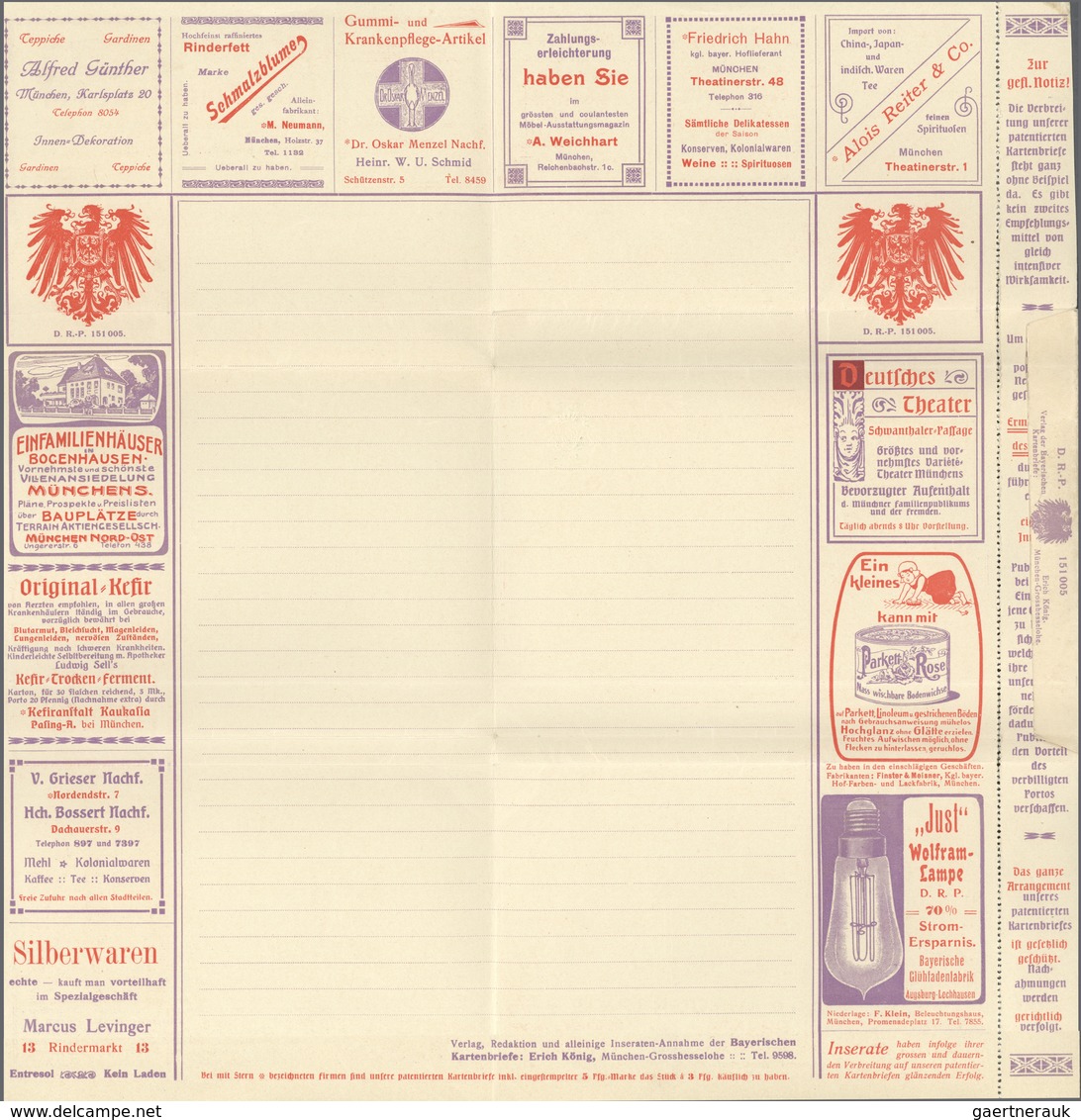 10135 Thematik: Anzeigenganzsachen / Advertising Postal Stationery: 1905, Bavaria. Advertising Letter Card - Non Classés