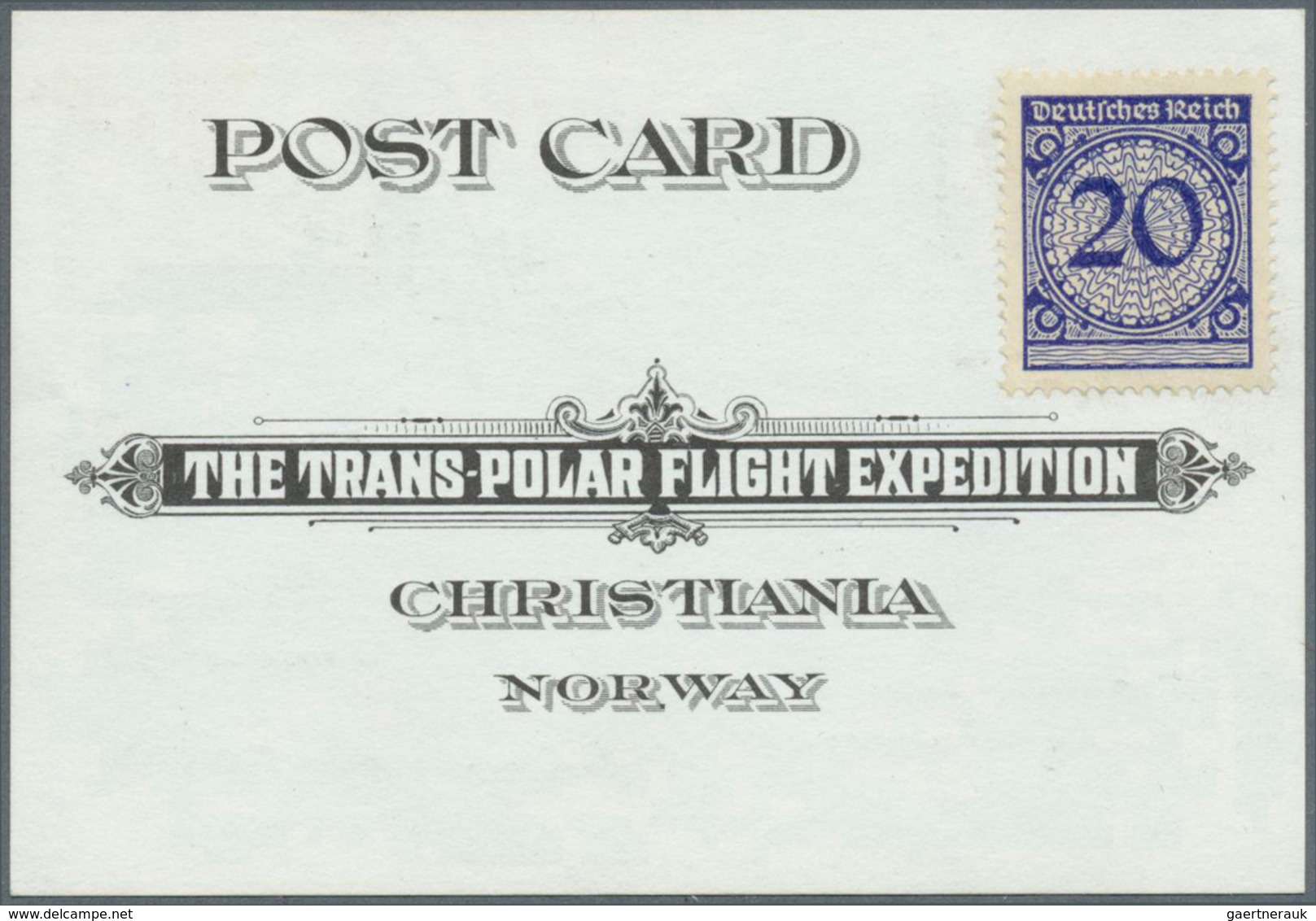 10151 Thematik: Arktis / Arctic: 1926, NORTH POLE MAIL, Special Postcard For The Flight Of Airship "Norge" - Autres & Non Classés