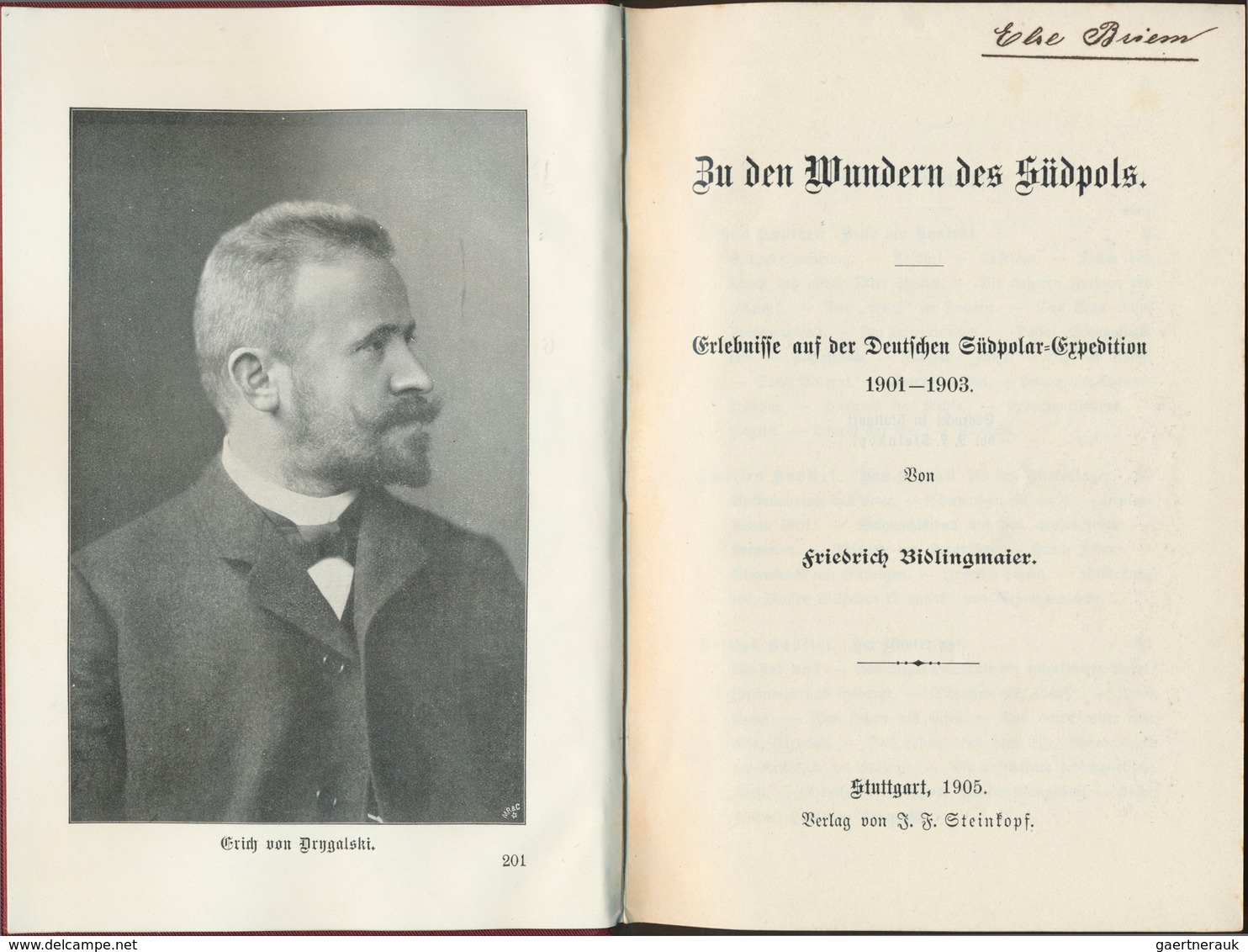 10162 Thematik: Arktis & Antarktis / Arctic & Antarctic: 1905 RARE FIRST EDITION BOOK By Bidlingmaier, Fri - Autres & Non Classés