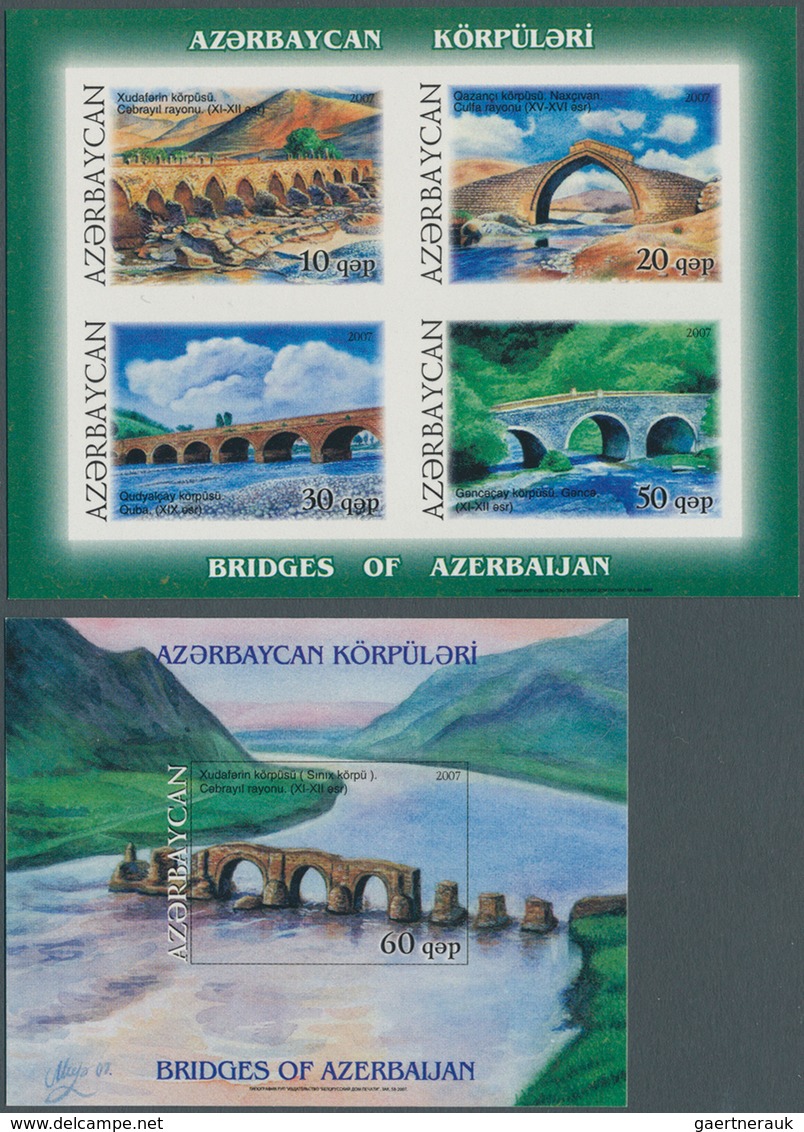 10180 Thematik: Bauwerke-Brücken / Buildings-bridges: 2007, AZERBAIJAN: Bridges Complete Set Of Two Differ - Ponti