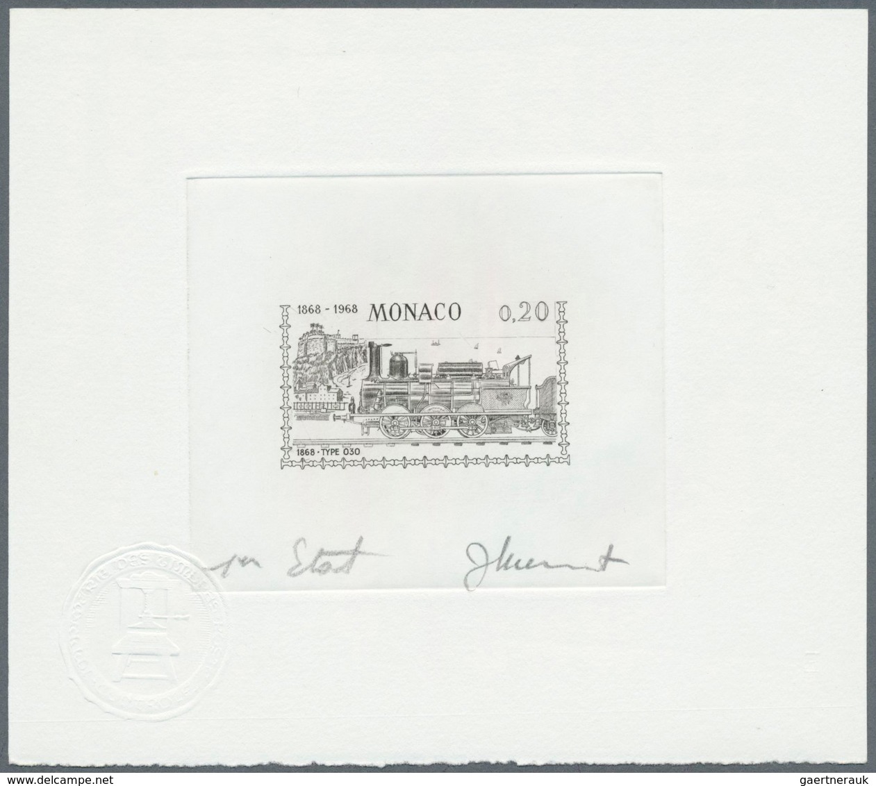 10195 Thematik: Eisenbahn / Railway: 1968, Monaco. Lot Of 6 Épreuves D'artiste Signée For The Complete Set - Trains