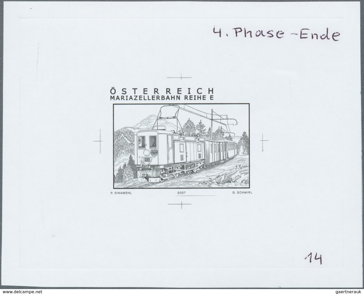 10206 Thematik: Eisenbahn / Railway: 2007, Austria. Proof In Black (marked As 4th Phase/End) For The "Rail - Trains