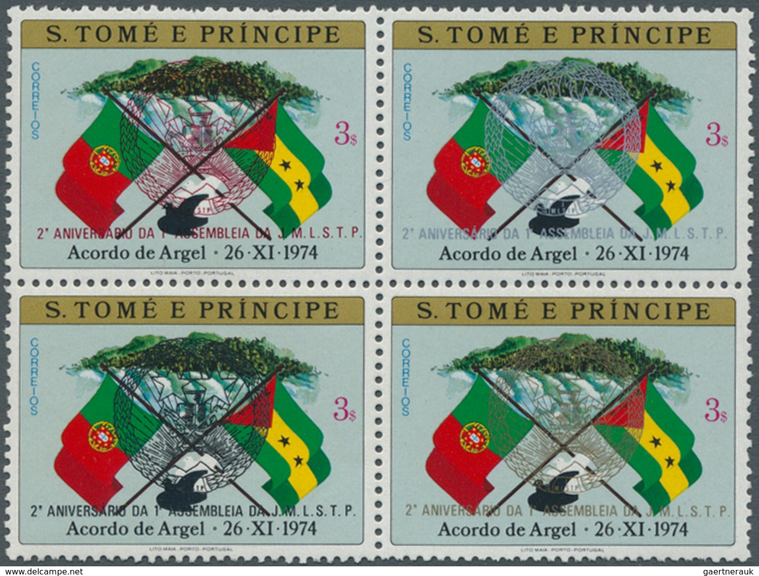 10224 Thematik: Flaggen / Flags: 1982, SAO TOME E PRINCIPE: Contract Of Algier (flags Of Portugal And Sao - Sonstige & Ohne Zuordnung