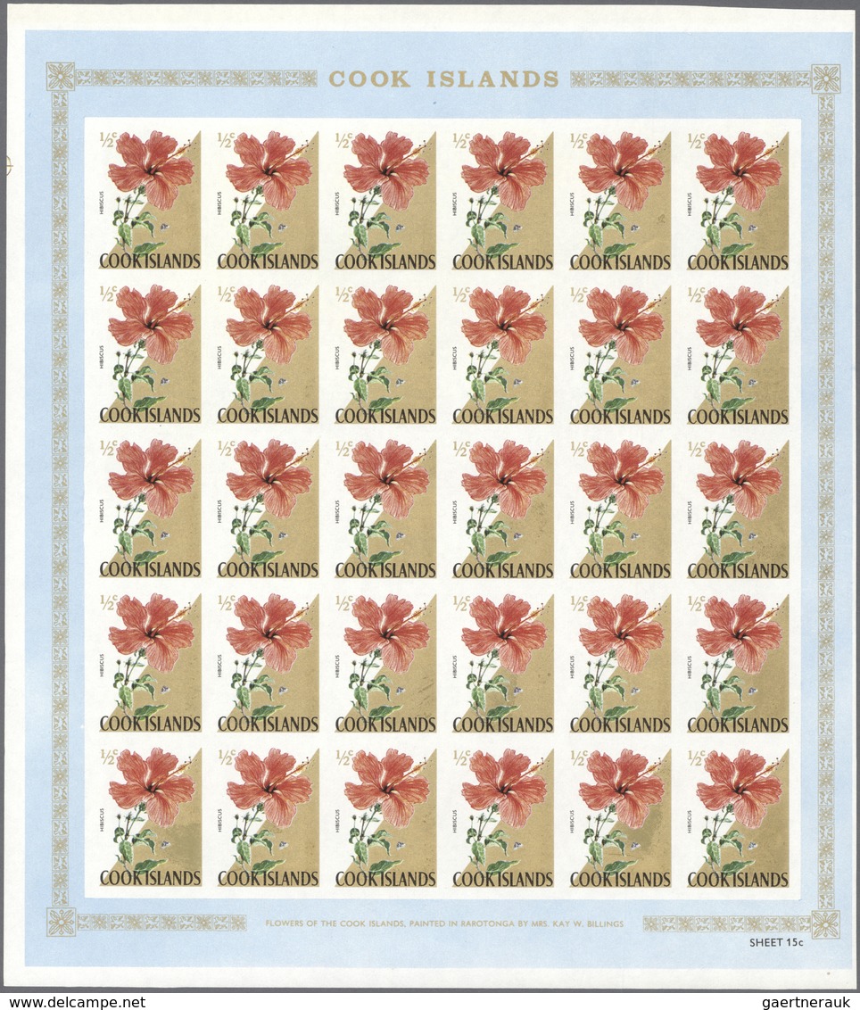 10232 Thematik: Flora, Botanik / Flora, Botany, Bloom: 1967, COOK ISLANDS: Flowers And QEII Complete Set O - Sonstige & Ohne Zuordnung