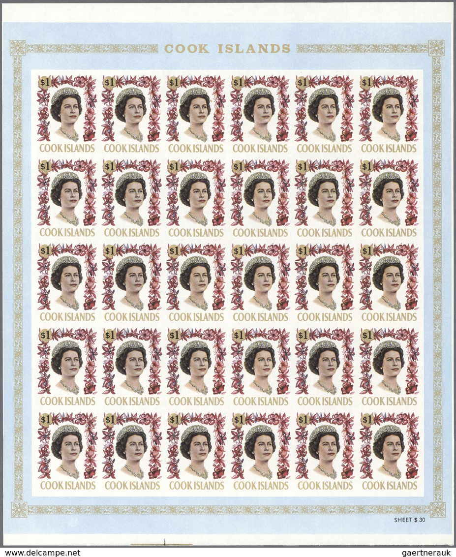 10232 Thematik: Flora, Botanik / flora, botany, bloom: 1967, COOK ISLANDS: Flowers and QEII complete set o