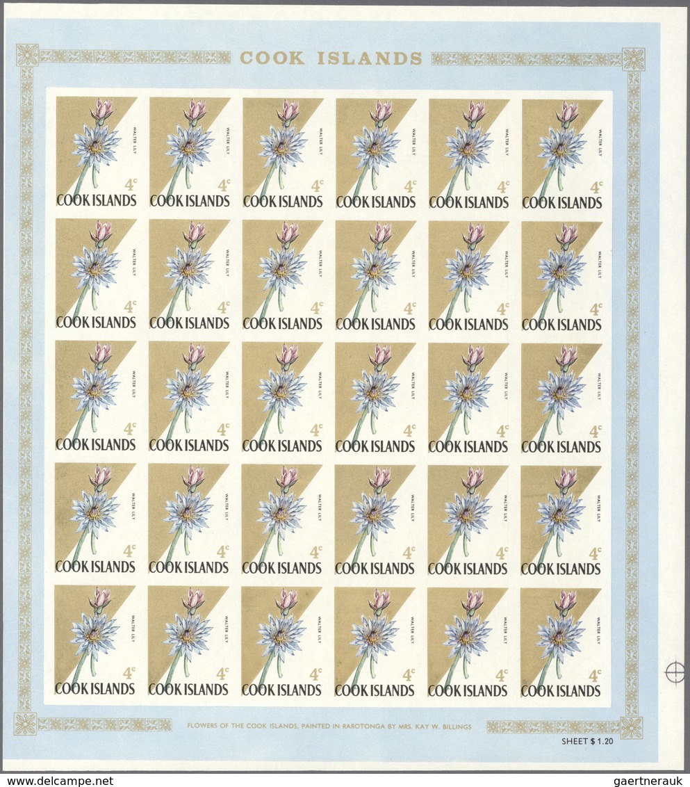 10232 Thematik: Flora, Botanik / flora, botany, bloom: 1967, COOK ISLANDS: Flowers and QEII complete set o